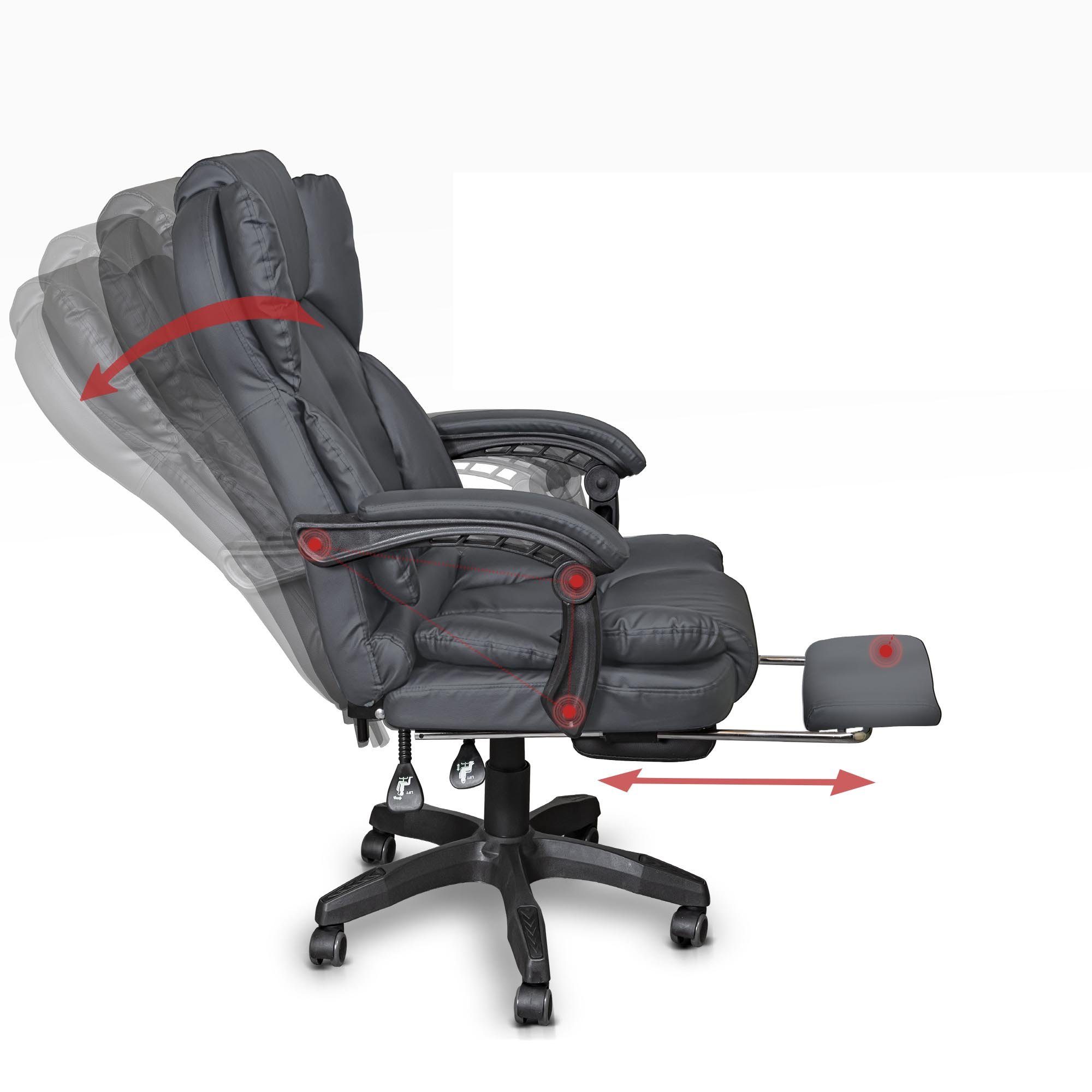 im Dunkelgrau Stück), Home TRISENS Office mit Rafael extra Lederoptik-Design Chefsessel (1 Bürostuhl Polsterung Chair