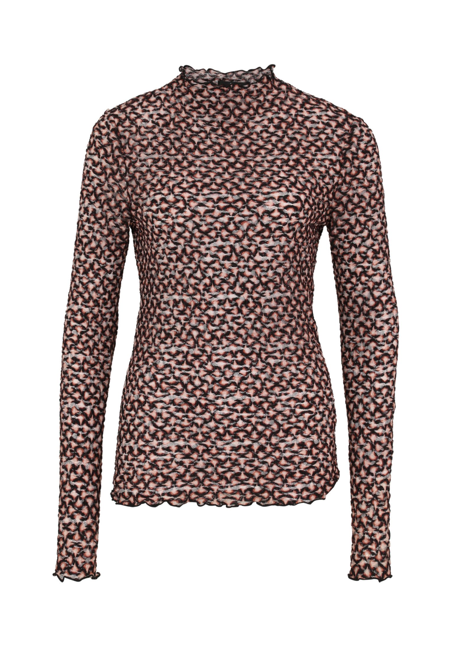 Zero Kurzarmshirt Damen Shirt transparent mit Stehkragen (1-tlg) weiteres D günstig online kaufen