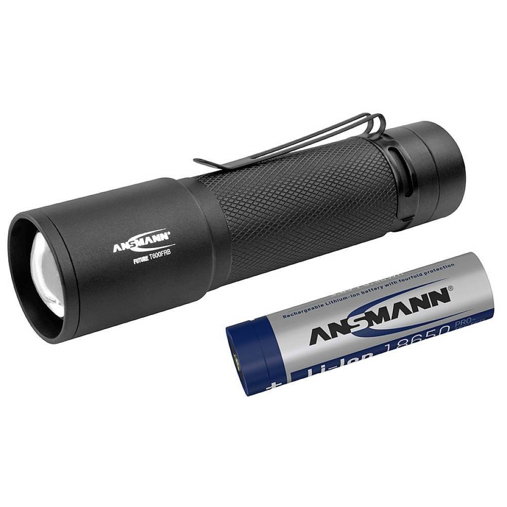 ANSMANN® LED Taschenlampe Taschenlampe inkl. Li-Ion Akku 18650 3400 mAh mit