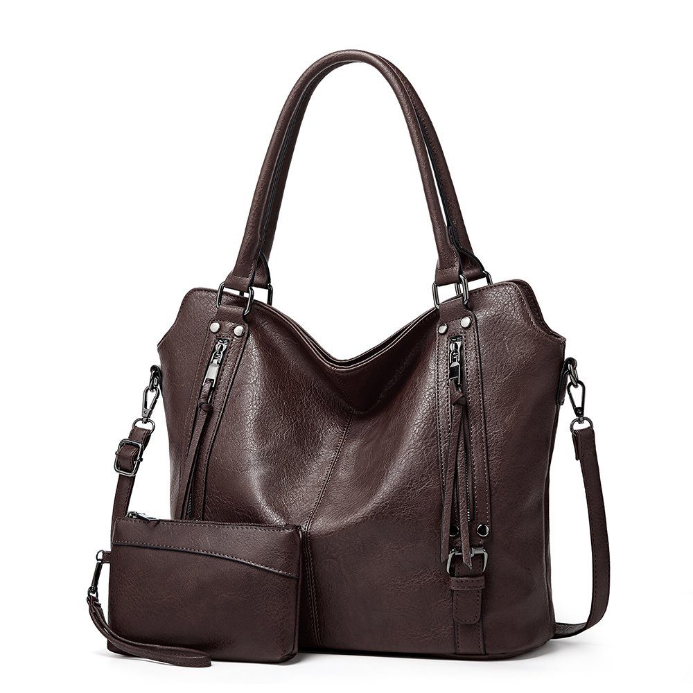 Orbeet Handtasche Handtasche mit Geldbörsen Damenhandtaschen - stilvolle Umhängetaschen Kaffee