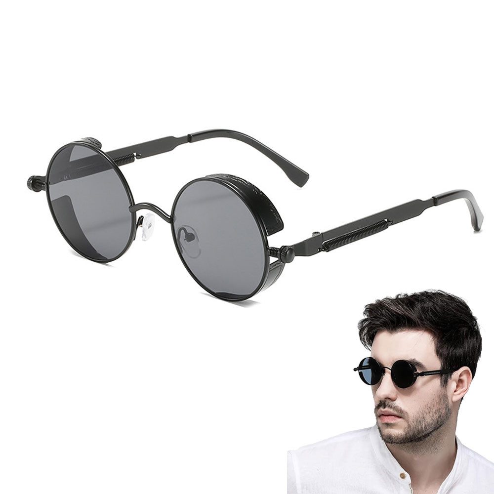 RWEUOQ Sonnenbrille Retrosonnenbrille Steampunk Round Sunglasses günstig online kaufen