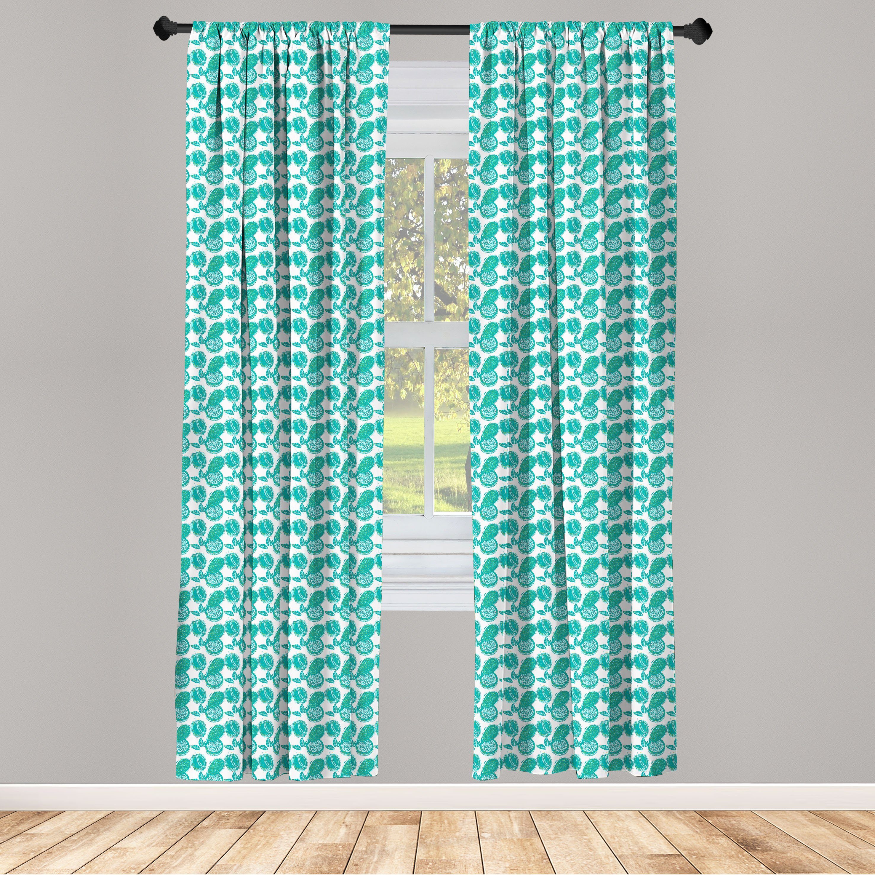Gardine Vorhang für Wohnzimmer Schlafzimmer Dekor, Abakuhaus, Microfaser, Tropisch Hawaiian Exotische Frucht-Kunst