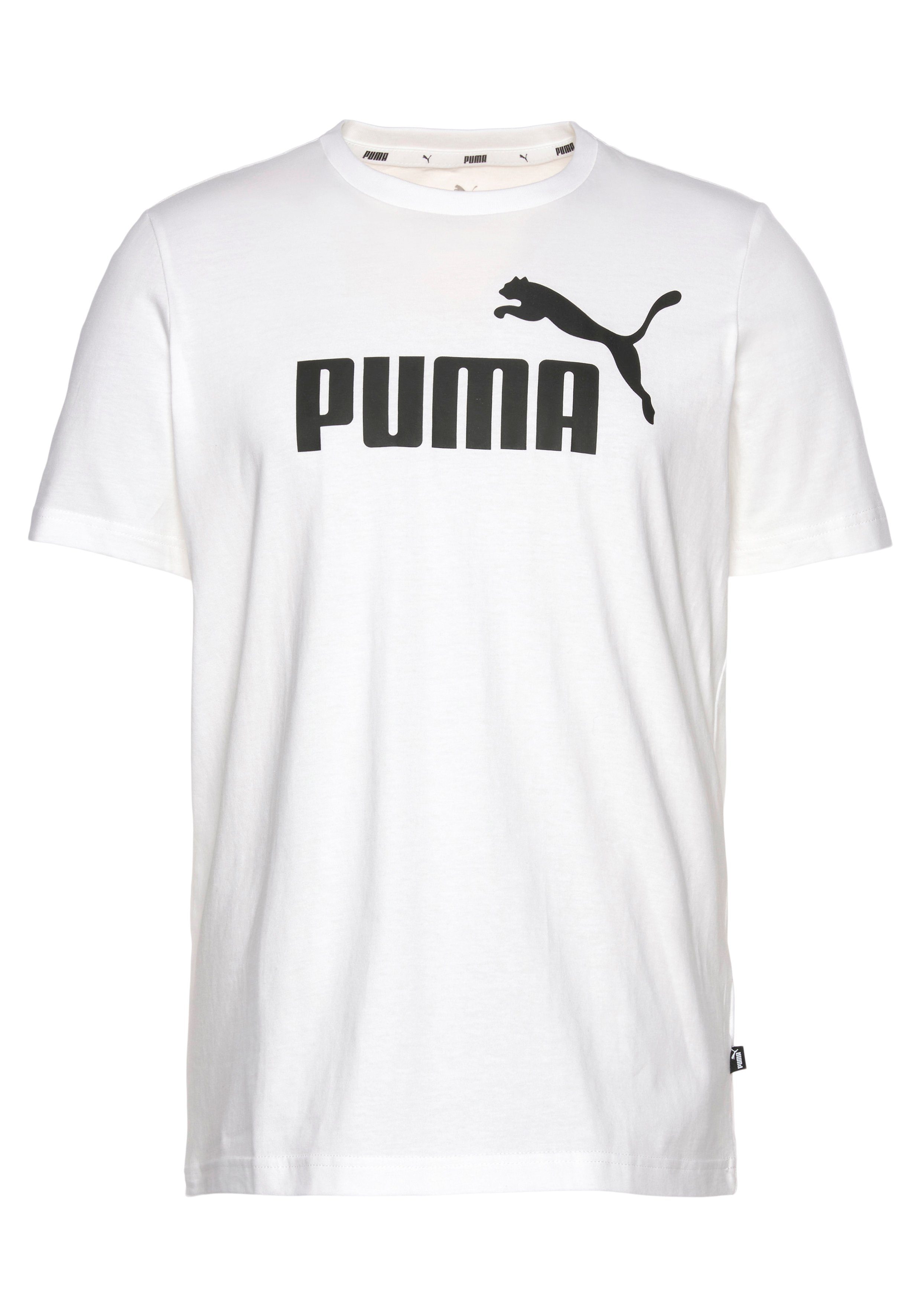 White PUMA ESS LOGO TEE Puma T-Shirt
