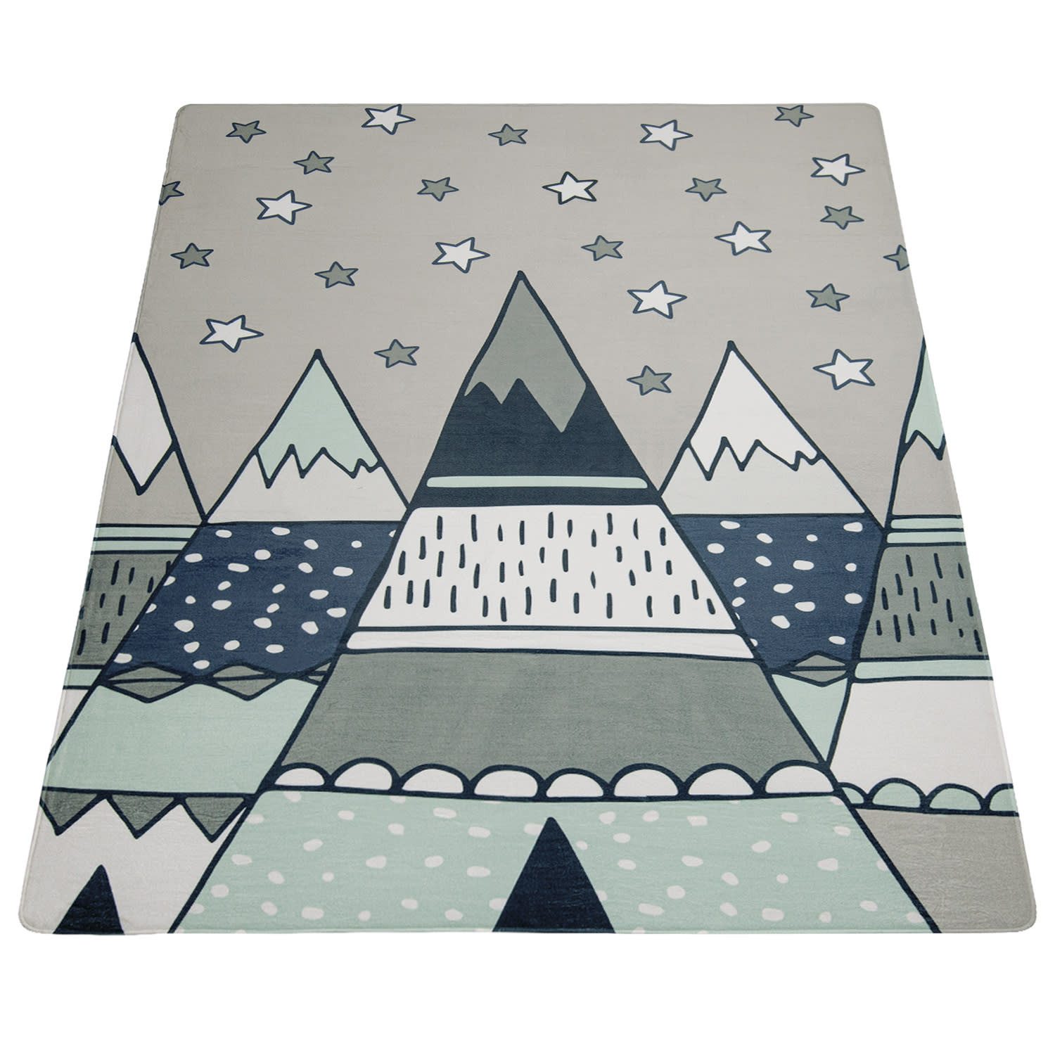 KADIMA DESIGN Kinderteppich waschmaschinenwaschbar Berge Kinderzimmer Kinderteppich, Läufer, Höhe: 4 mm, 100% Polyester, Rücken aus Felt + Dots, Rechteckig, 80x – Bild 2 von 5