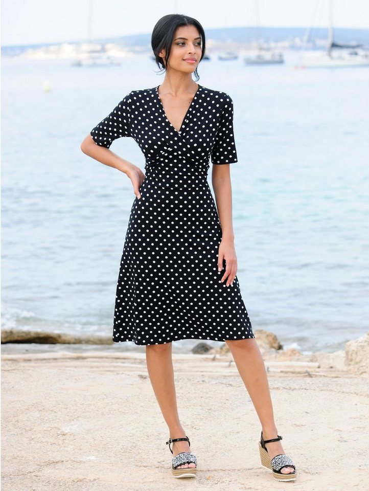 Alba Moda Strandkleid mit Drapierung in schwarz