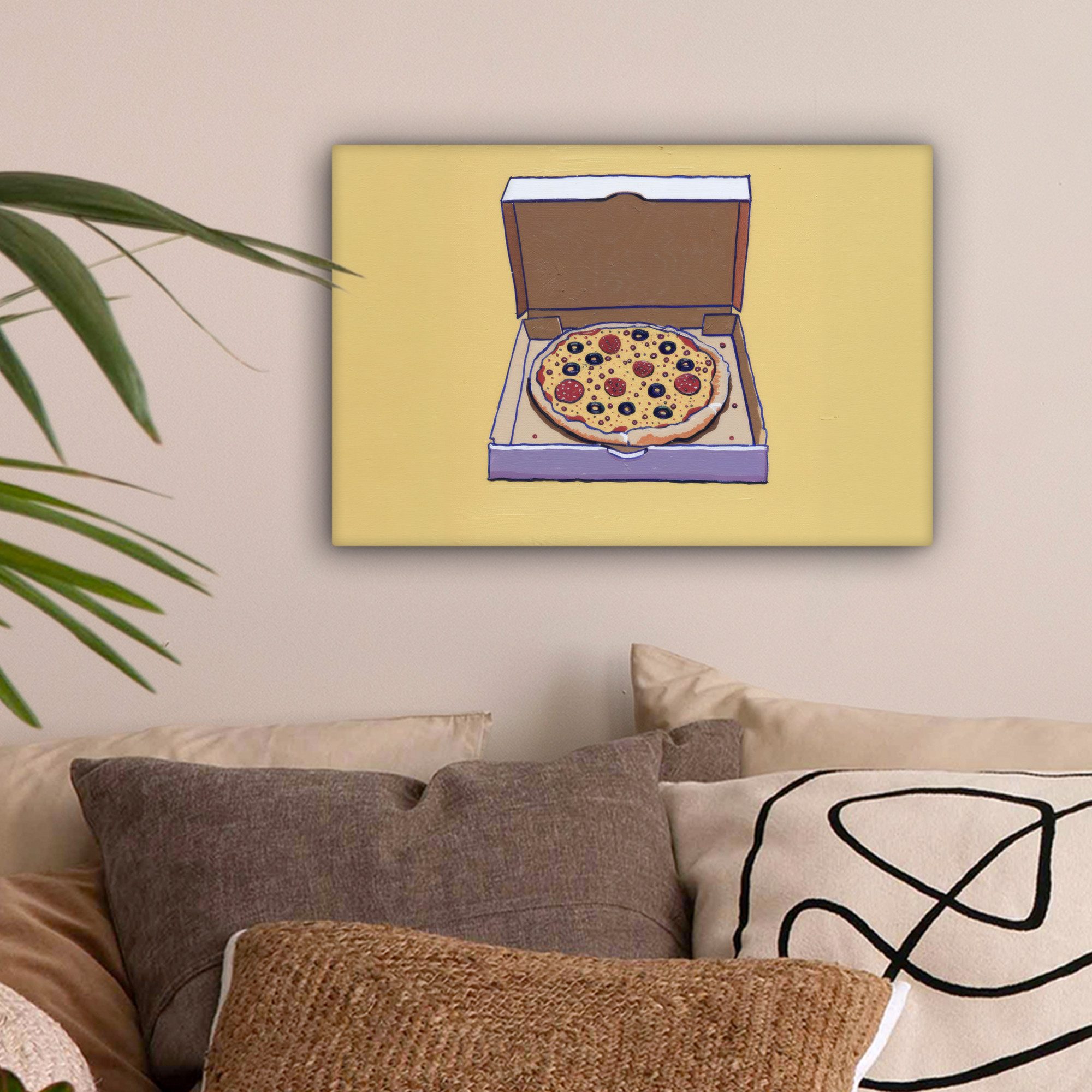 OneMillionCanvasses® Leinwandbild Pizza - Schachtel - günstig online kaufen