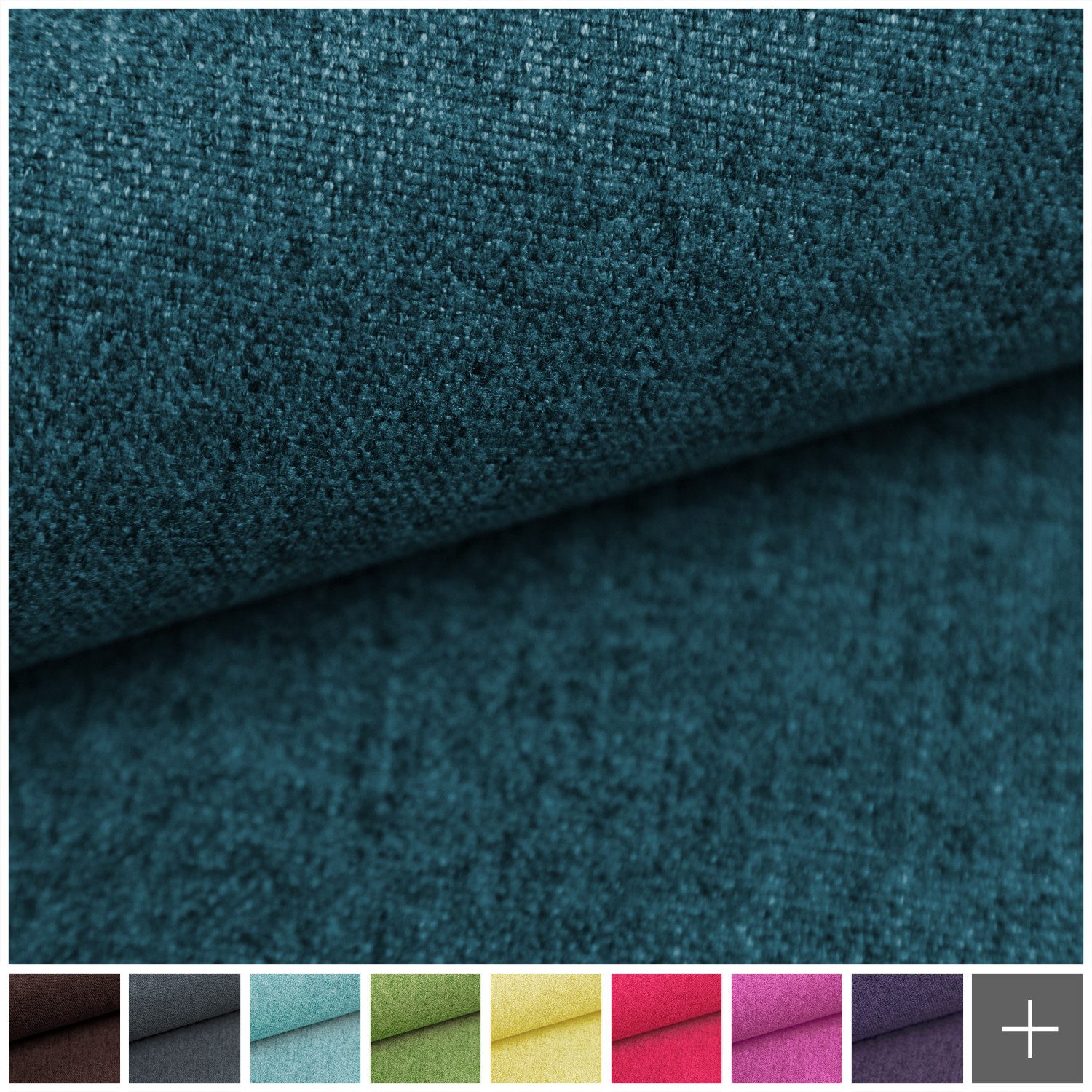 novely® Stoff MALCHIN Flauschiger und Robuster Polsterstoff im Leinenlook, Strapazierfähig, Kuschelweich, Meterware, 1lfm