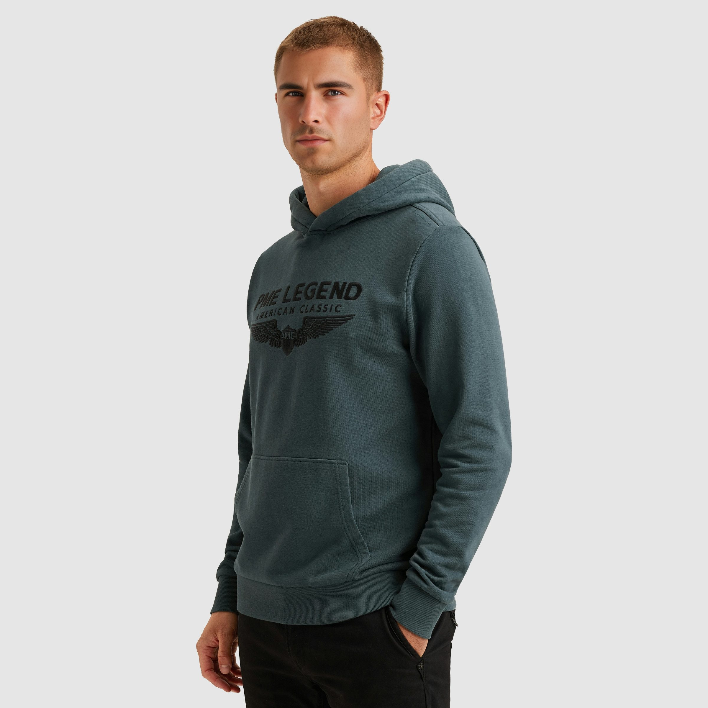 PME LEGEND Kapuzensweatshirt Hooded soft terry with logo mit Logo Print – Bild 2 von 5