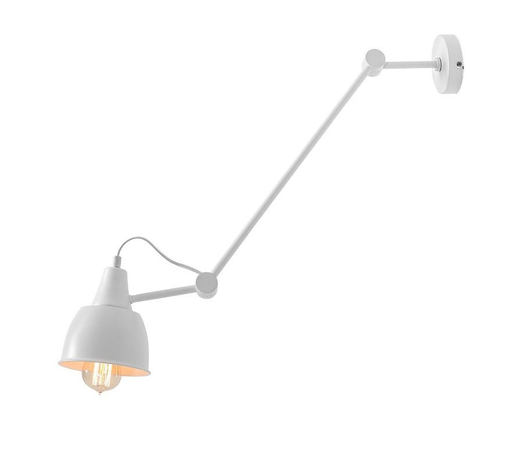 Licht-Erlebnisse Wandleuchte VILNARA, ohne Leuchtmittel, Metall E27 Schwenkarm H: 75 cm Weiß Downlight