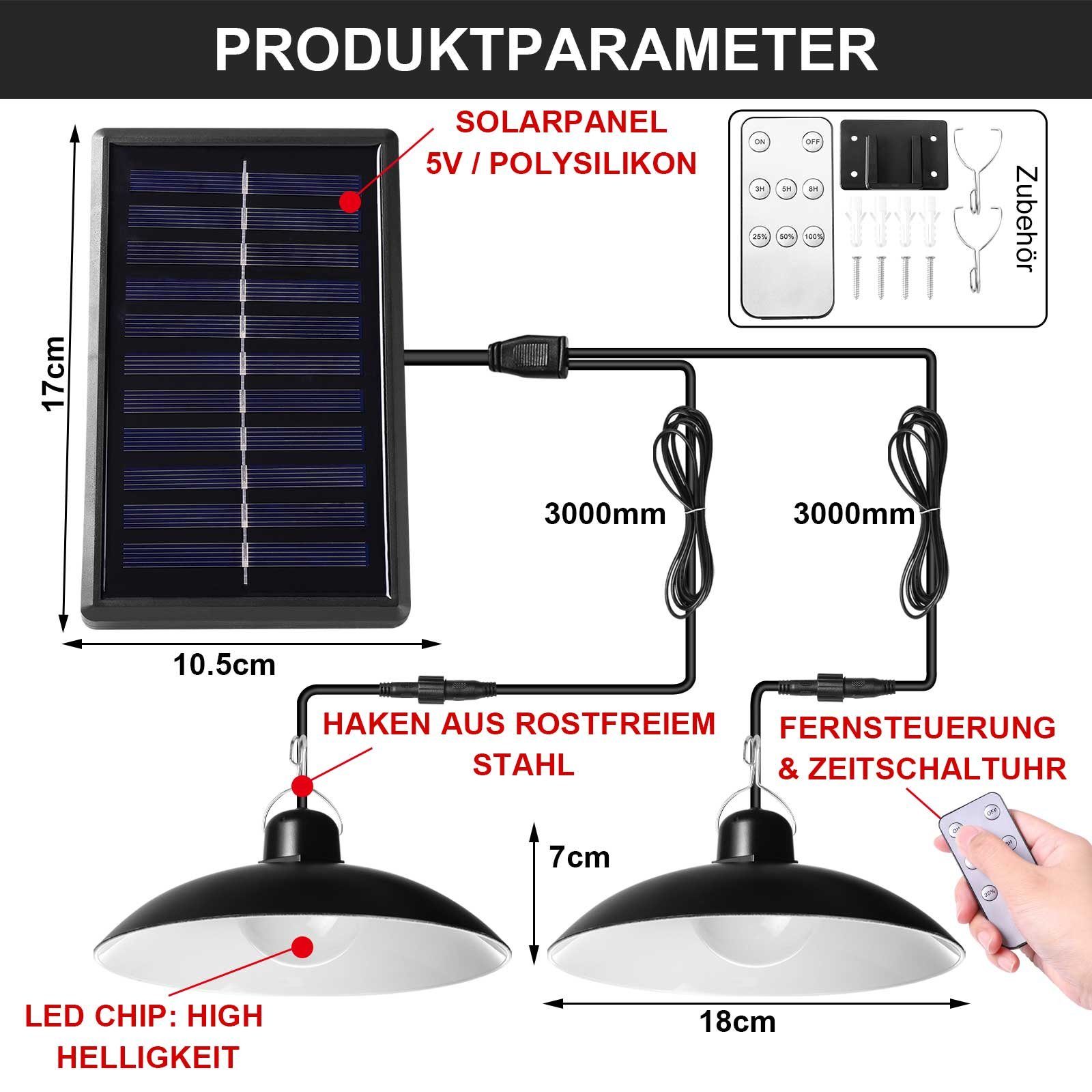 Rosnek LED Außen-Deckenleuchte Solar, Vintage, wasserdicht, günstig online kaufen