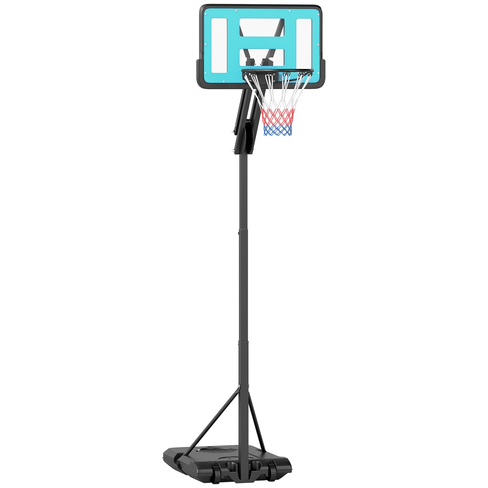 Basketballkorb mit Ständer, Rolle, 146–236 cm höhenverstellbar