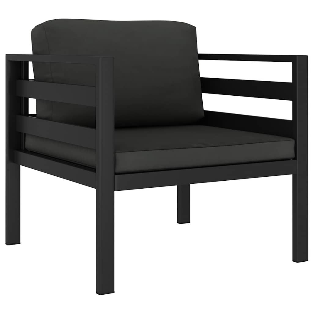 vidaXL Sofaelement Einzelsofa mit Kissen Aluminium Anthrazit (1 St)