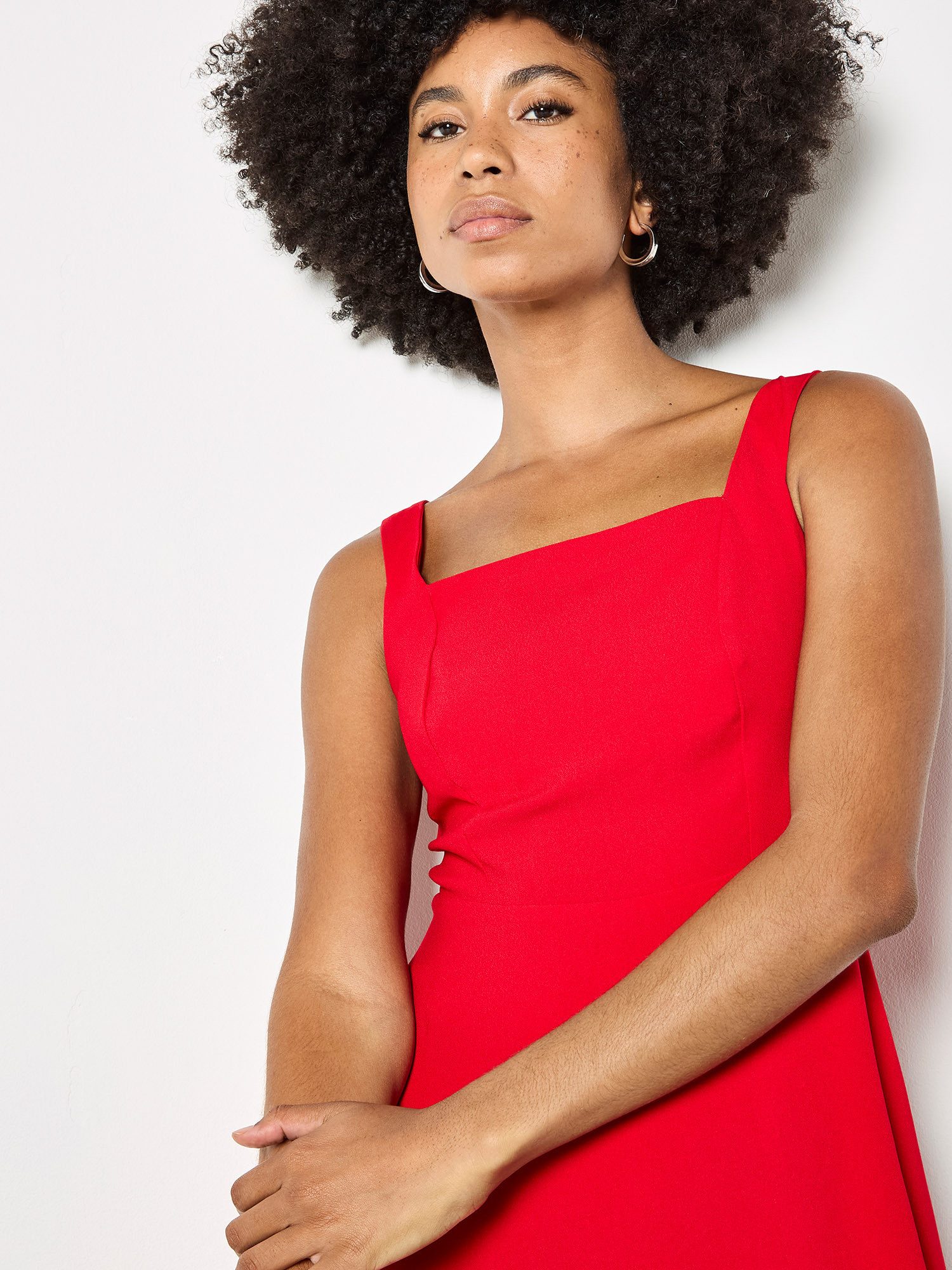 Apricot Minikleid Fit-and-Flare-Kleid in unifarben