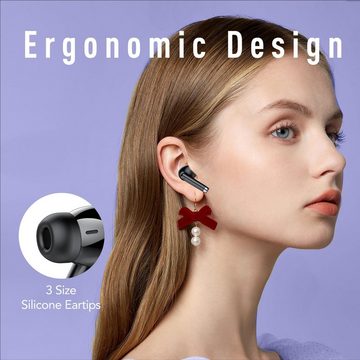 QXQ Kabellos Bluetooth 5.3 mit 4 ENC Mikrofon Tiefer Bass 40 Std Spielzeit In-Ear-Kopfhörer (Geräuschunterdrückungstechnologie reduziert Umgebungsgeräusche um bis zu 90% für klare Gespräche., IP7 Wasserdicht Ohrhörer, Tragbares Design, USB-C,Touch Control)