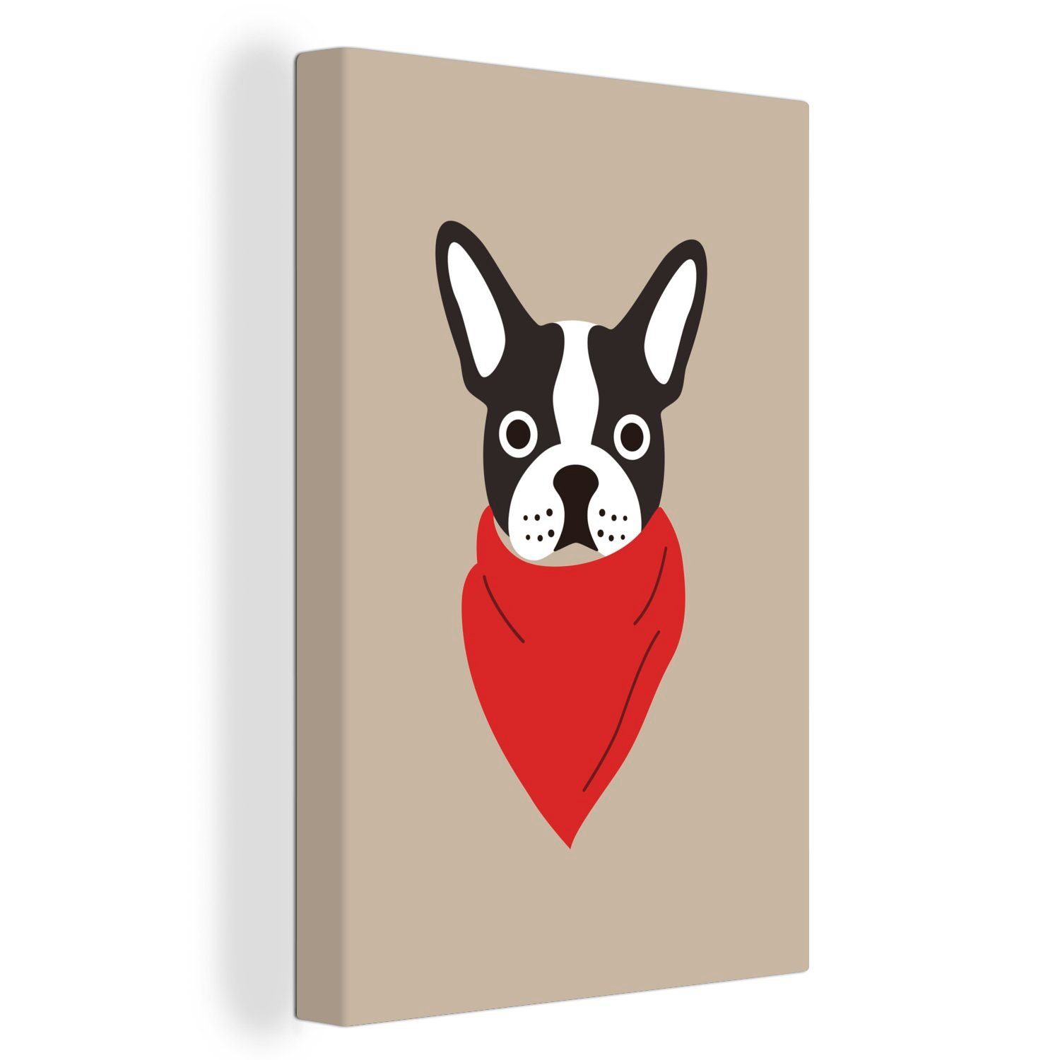 OneMillionCanvasses® Leinwandbild Porträt - Hund - Rot, (1 St), Leinwandbild fertig bespannt inkl. Zackenaufhänger, Gemälde, 20x30 cm