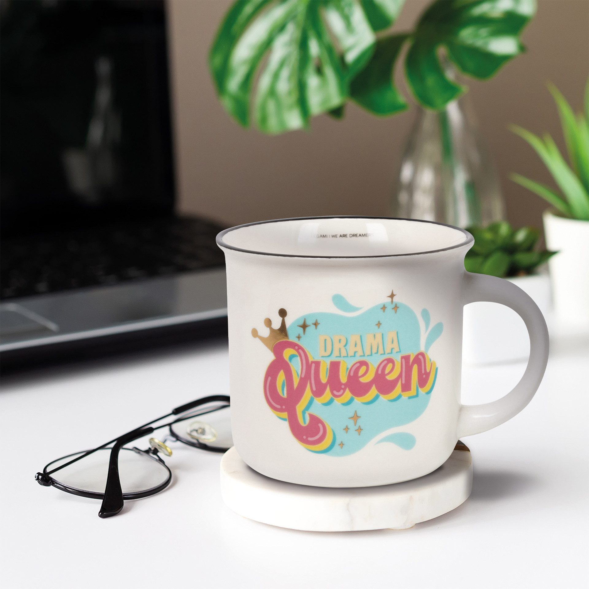 Legami Cappuccinotasse Legami Porzellantasse Trinkbecher Cu-Puccino Drama Queen