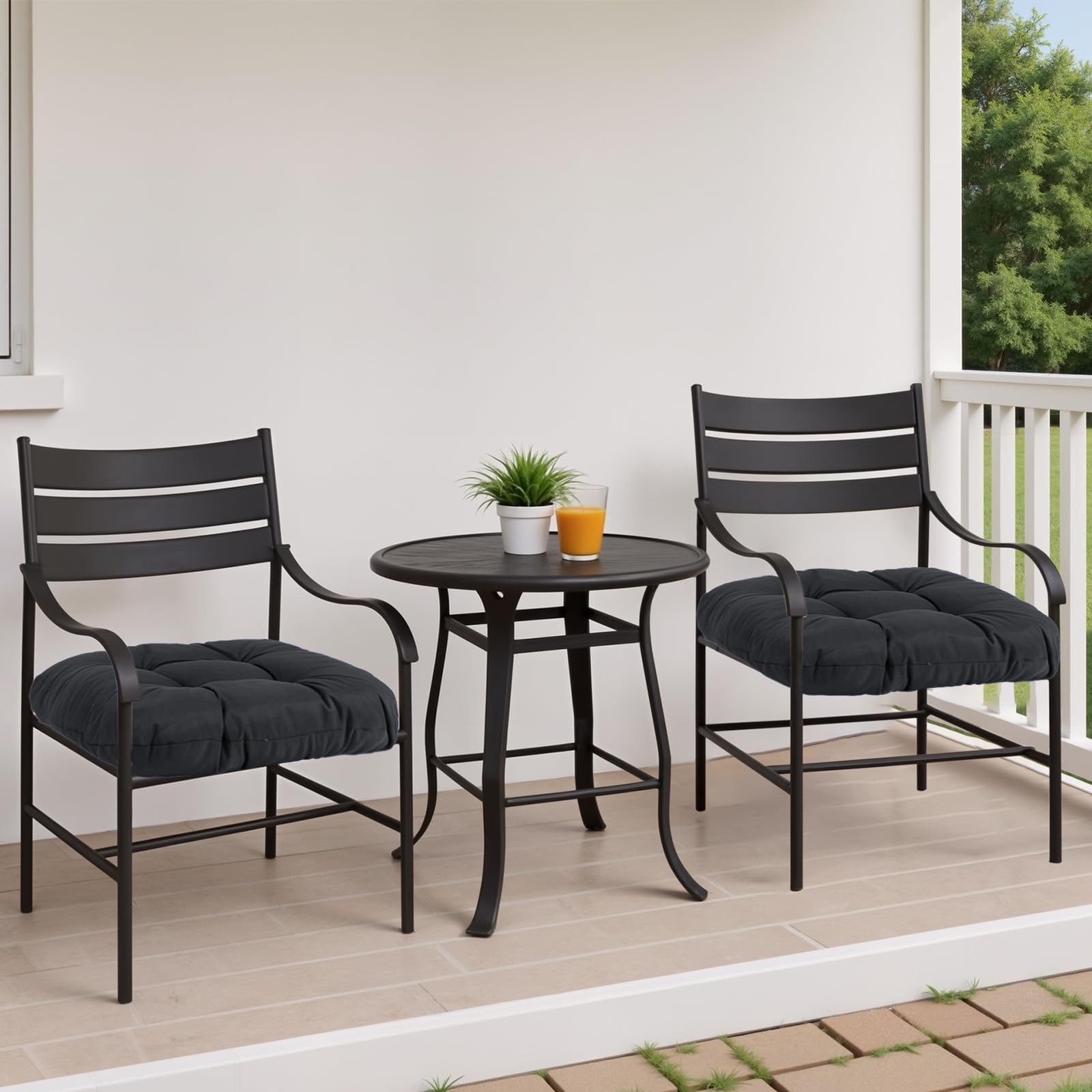 Diwzbyn Sitzkissen Outdoor Stuhlkissen Garten Stuhlpolster wetterfest, Wasserdichtes Outdoor-Stuhlkissen-Set (2er-Pack), 19 x 19 Zoll
