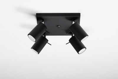 Licht-Erlebnisse Deckenstrahler »ETNA«, Küchenlampe Schwarz modern Innenleuchte Flur Aufbauspot 4er Spot Lampe