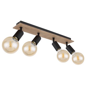 Globo LED Deckenspot, Leuchtmittel nicht inklusive, Deckenstrahler Spotleuchte Esszimmerlampe beweglich Holz schwarz