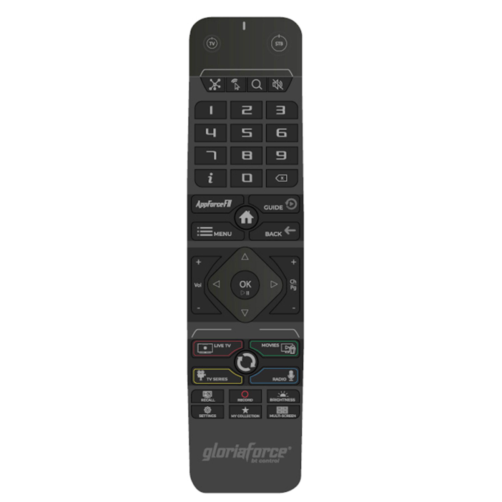 Gloriaforce RTX Bluetooth Fernbedienung mit TV-Steuerung SAT-Receiver