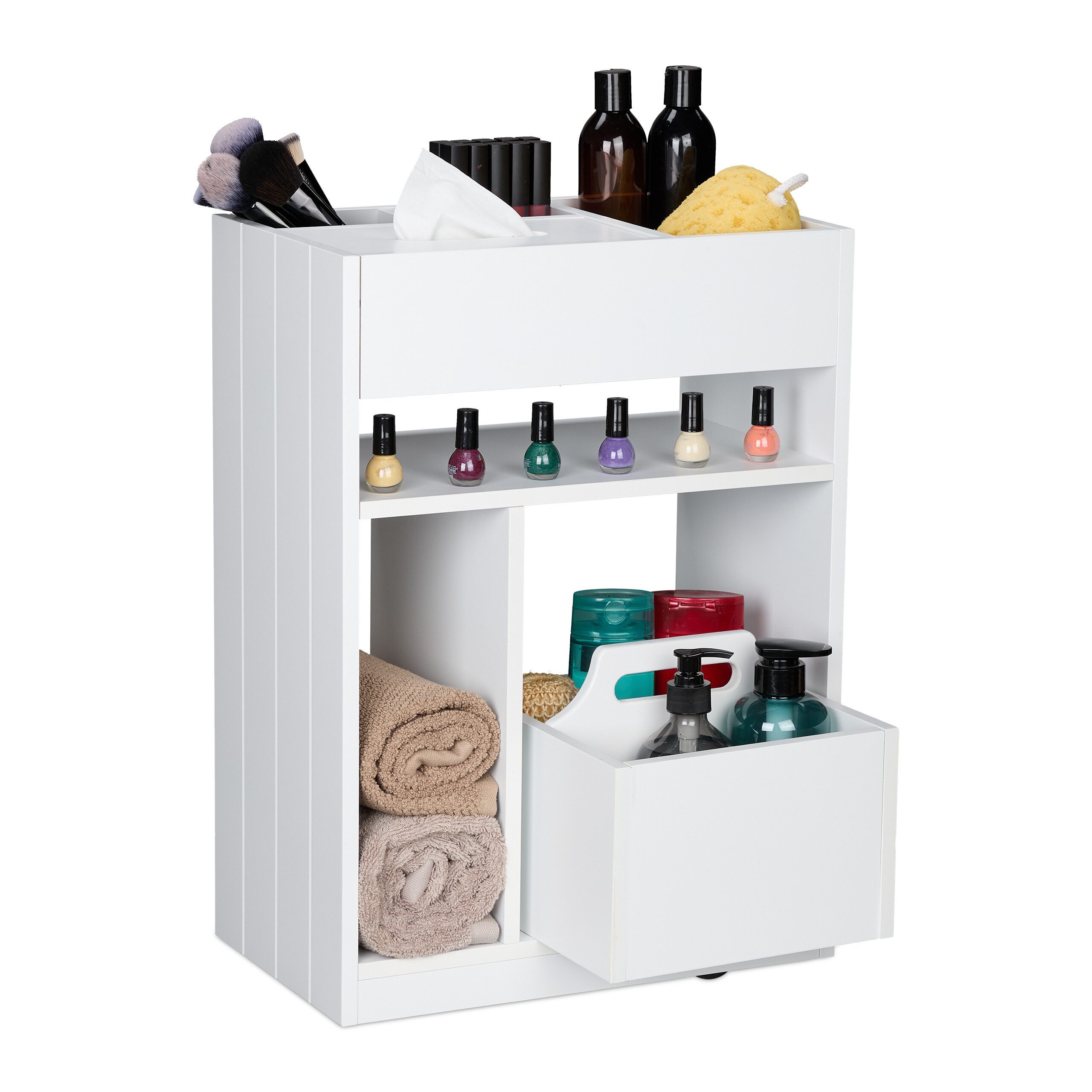 relaxdays Regalwagen Nischenregal-Rollwagen Büro, Bad & Küche günstig online kaufen