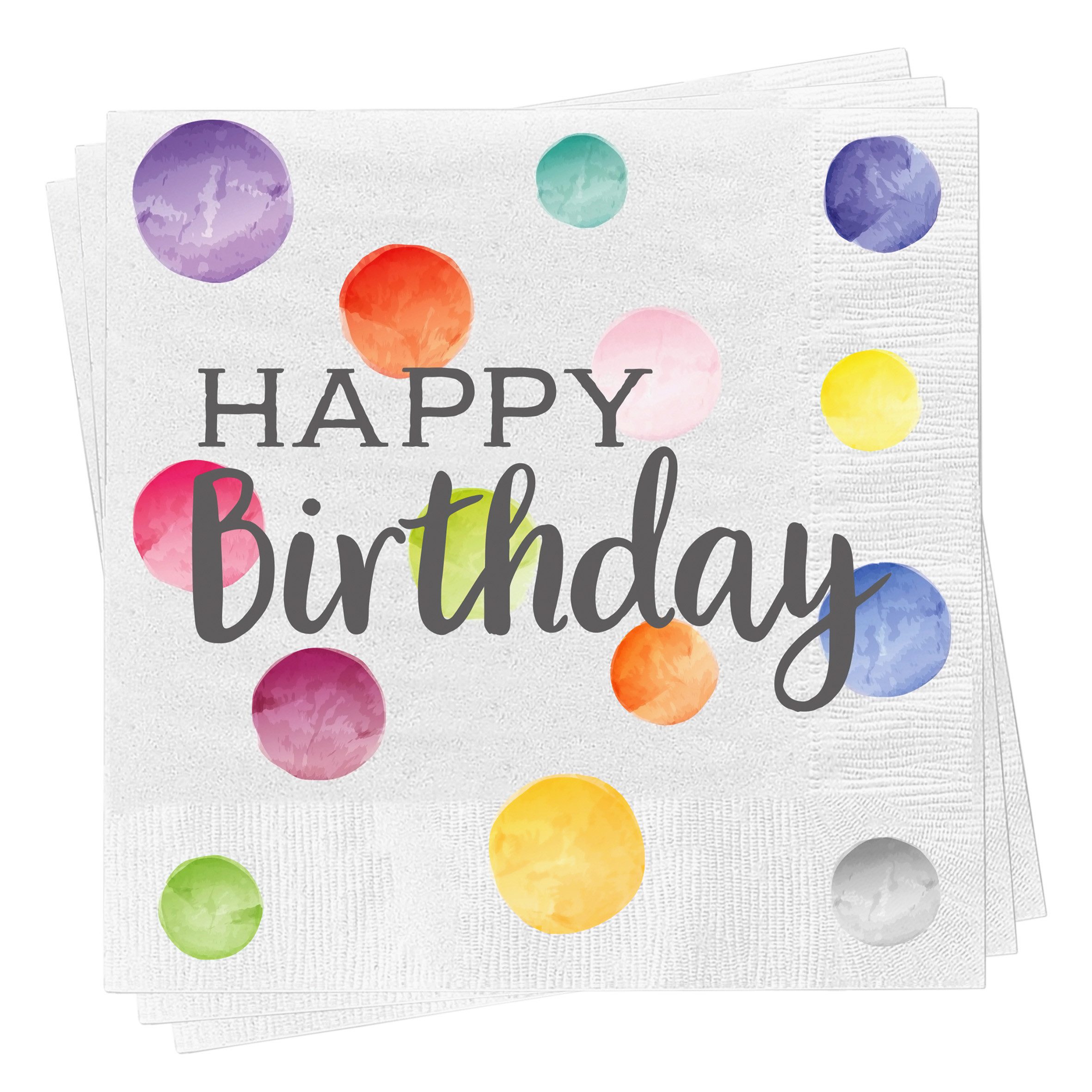 Spetebo Papierserviette 100 Stück mit Geburtstags Motiv - Happy Birthday, (mehrfarbig, 1 St., Tischdeko mit Spruch), für Geburtstage aller Altersklassen