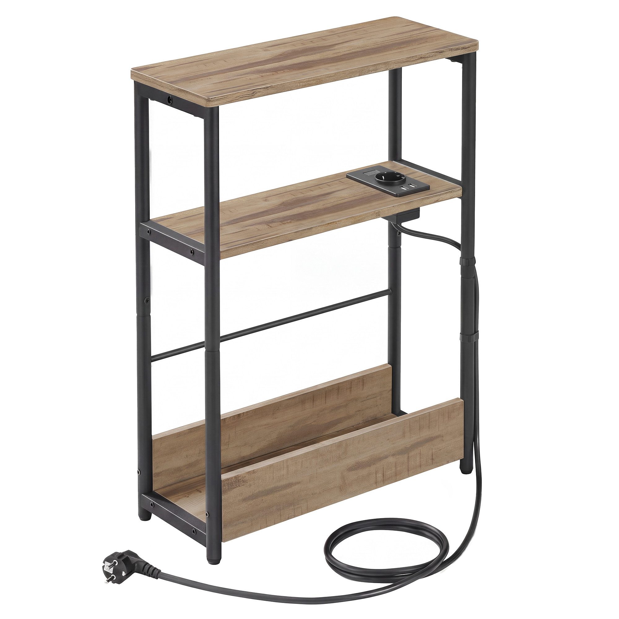 Beistelltisch schmal, Nachttisch, für Wohnzimmer, Schlafzimmer, 18 x 45 x 58 cm