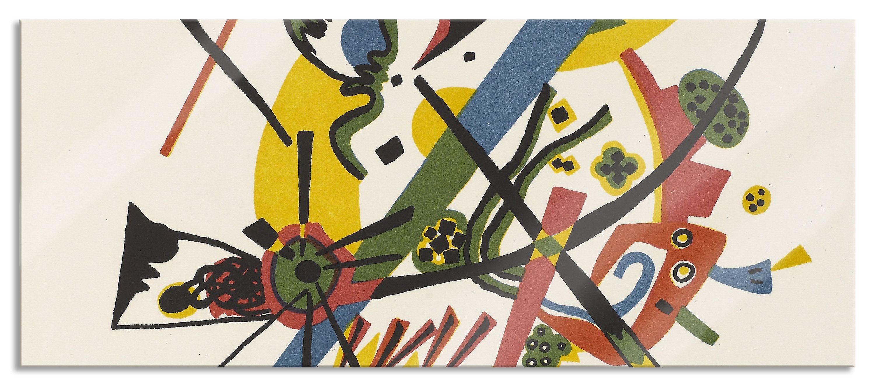 Pixxprint Glasbild Wassily Kandinsky (1 inkl. - Wassily und Kontrast Echtglas, Kontrast, aus Abstandshalter Begleiteter Aufhängungen Begleiteter - Glasbild St), Kandinsky