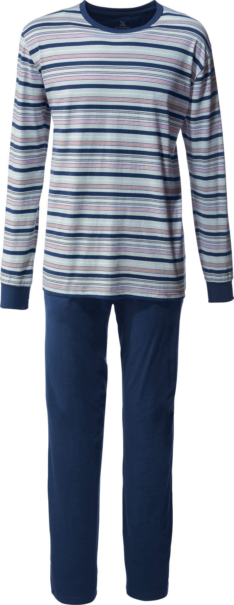Erwin Müller Pyjama Herren-Schlafanzug Single-Jersey Streifen