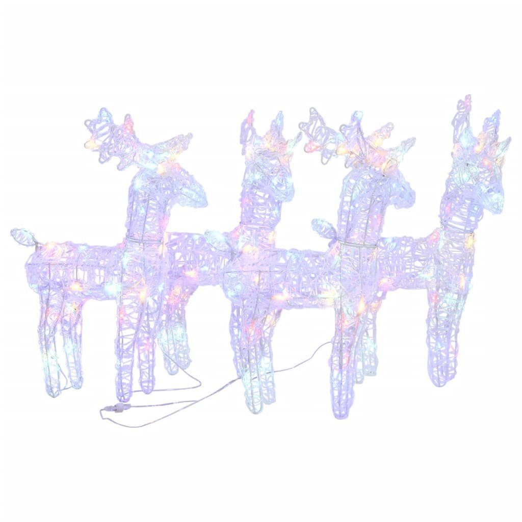 vidaXL Weihnachtsfigur LED-Rentiere 4 Stk. Mehrfarbig 160 LEDs Acryl (4 St)