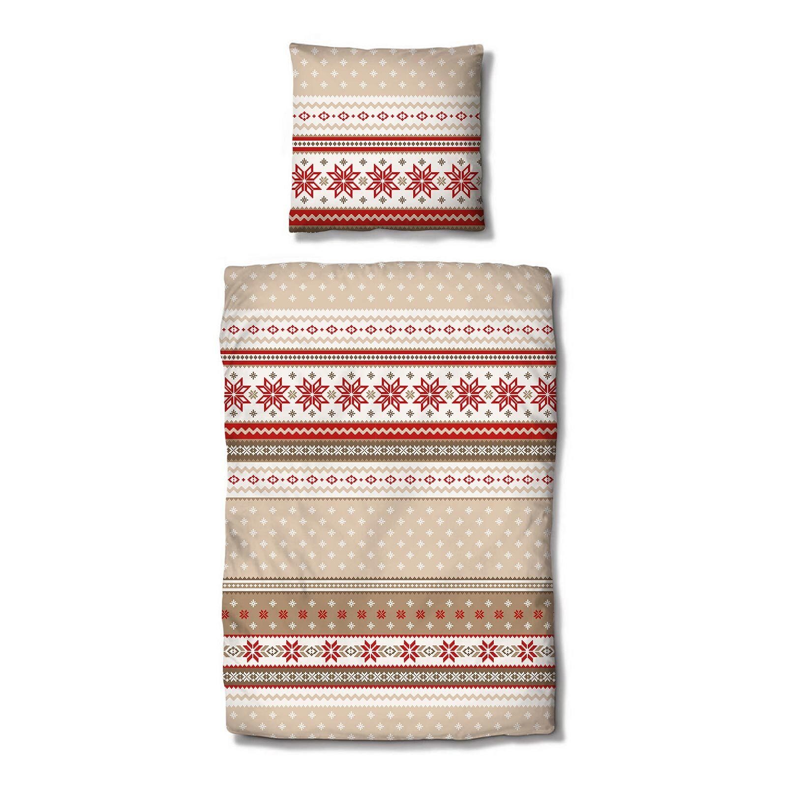 TRAUMSCHLAF Bettwäsche Schneeflocken, Biber, 3 teilig, hochwertige Biber Qu günstig online kaufen