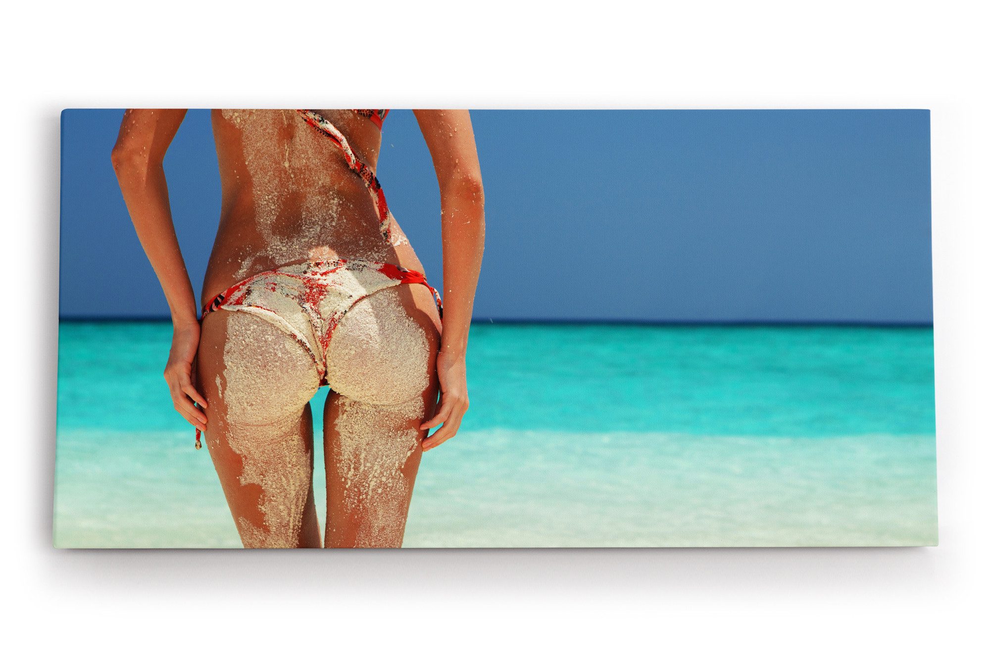 Leinwandbild Sexy Bikini Strand Traumstrand Meer Sand Karibik