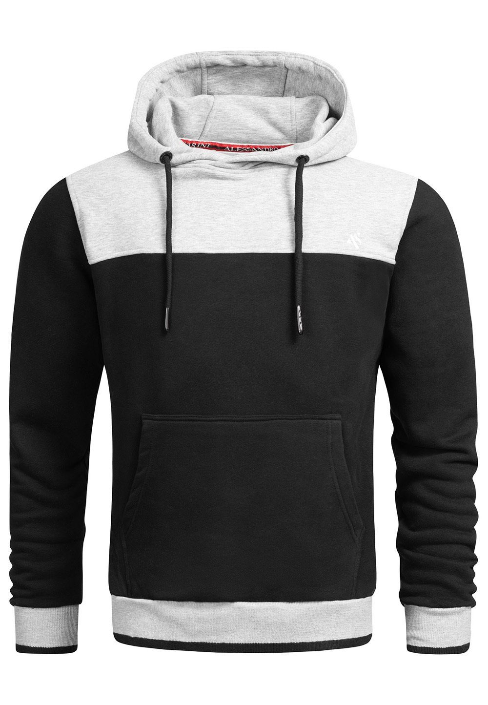 Alessandro Salvarini Kapuzenpullover ASLerio mit großer Kapuze, mit Kapuze