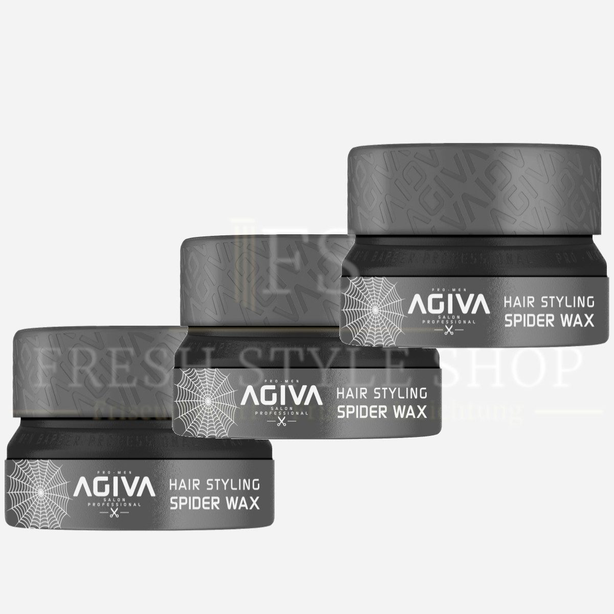 AGIVA Professional Haarwachs 3x Haarwachs Haar Wax 155ml 10 Spider (Fiber), 3-tlg.