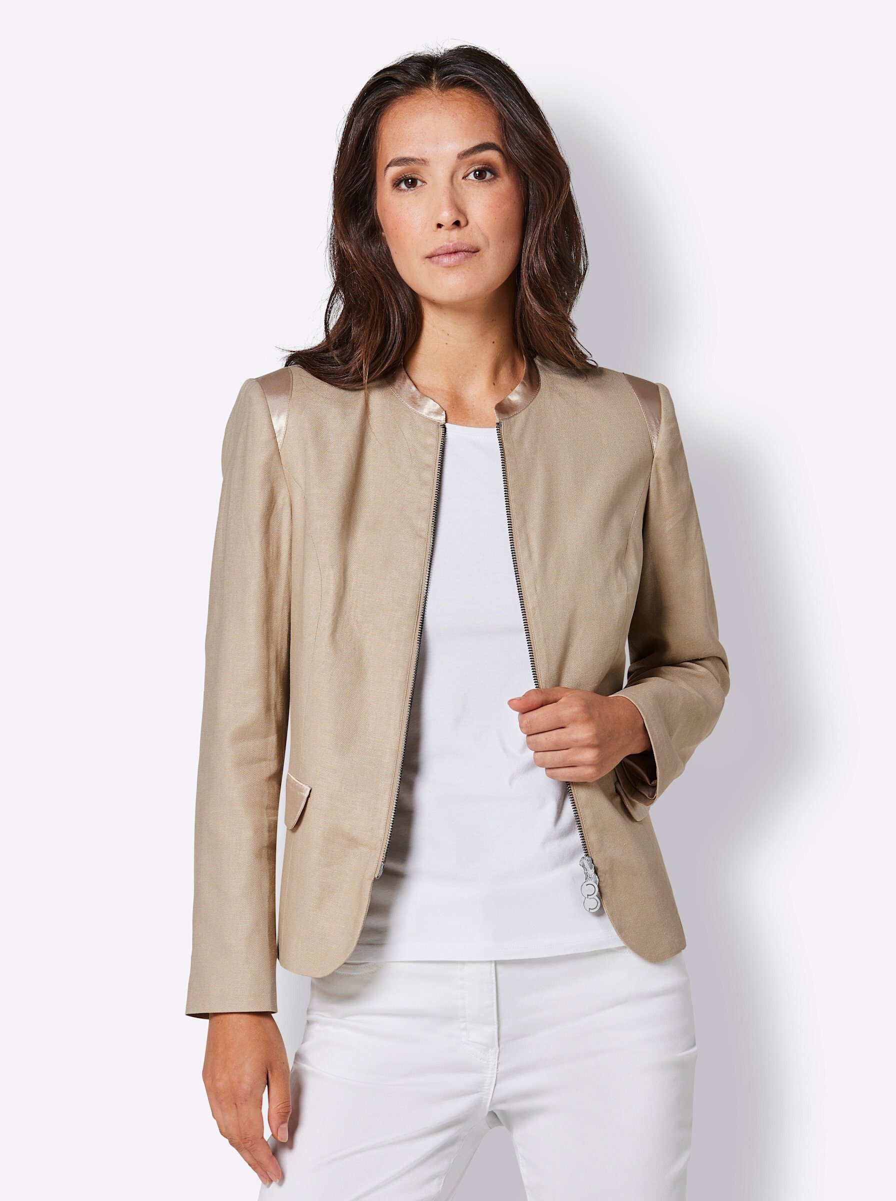 creation L Blusenblazer Leinenblazer . günstig online kaufen