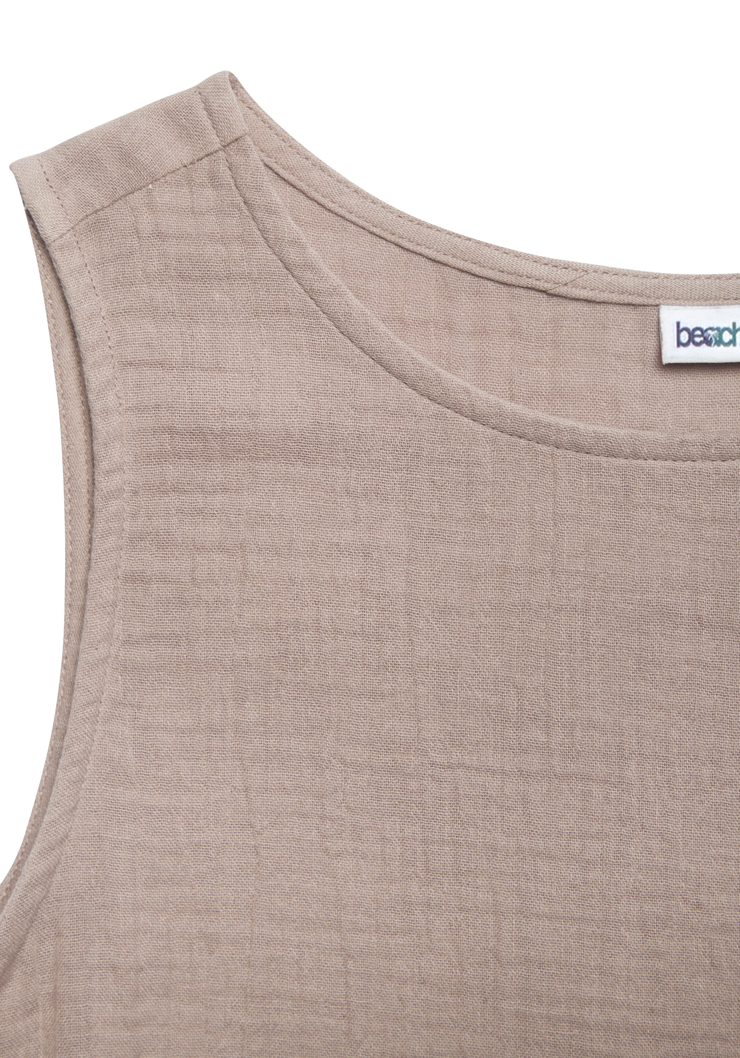 Beachtime by Lascana Blusentop aus weicher Musselinware Sommertop, Ärmelloses Top aus reiner Baumwolle, lockeres Musselintop – Bild 5 von 5