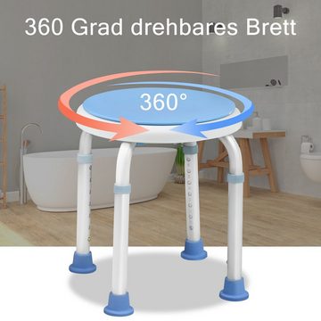 UISEBRT Dusch- und Badhocker Duschstuhl 360°Drehbar