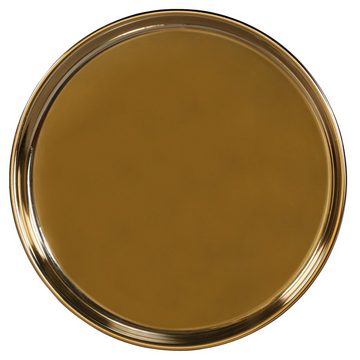 WOMO-DESIGN Beistelltisch Wohnzimmertisch Bristol Couchtisch Sofatisch Kaffeetisch Dekotisch, Gold-Schwarz matt Ø50cm rund 50cm hoch Metall Unikat Handgefertigt