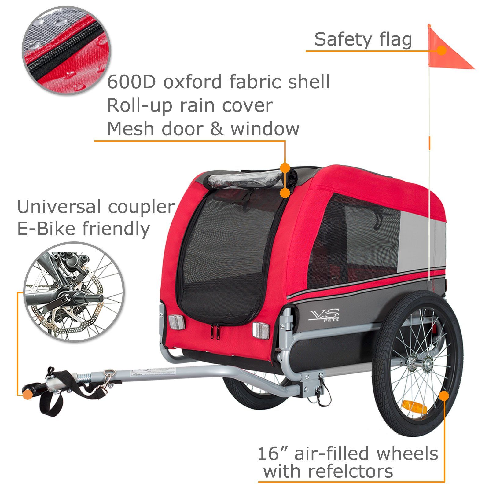 TIGGO Fahrradhundeanhänger Tiggo VS Pets M Hundeanhänger Fahrradanhänger Hundefahrradanhänger