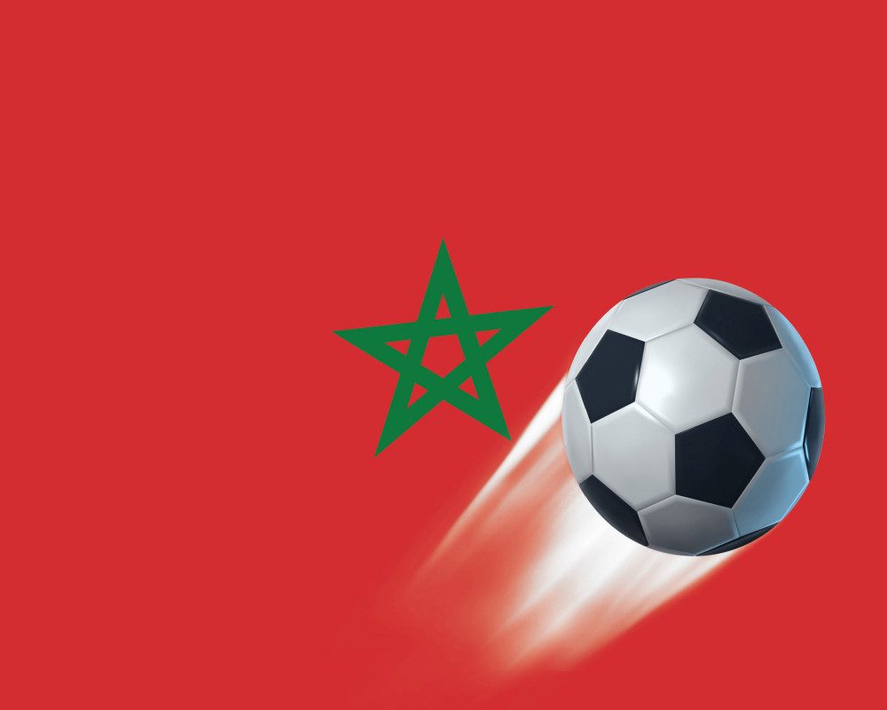 1art1 Poster FuÃŸball Kunstdruck Bild - Marokko Länder-Flagge (40 x 50 cm)
