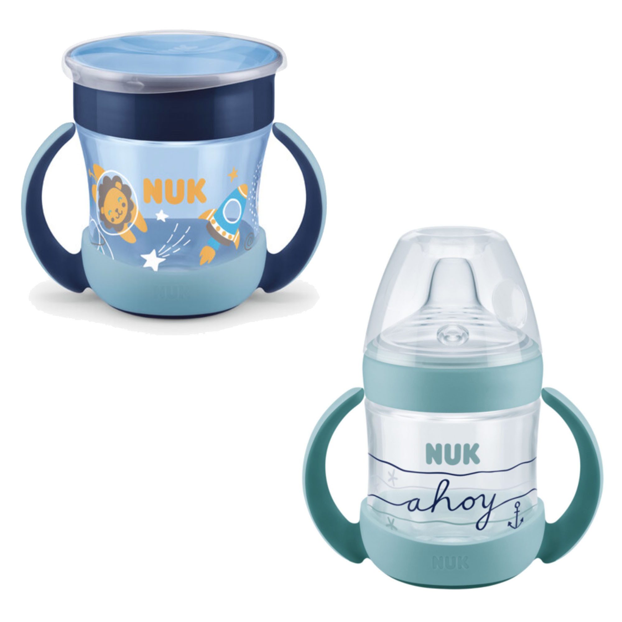 Babyflasche NUK Magic Cup Mini glow in dark mit Trinklernflasche set ab 6M