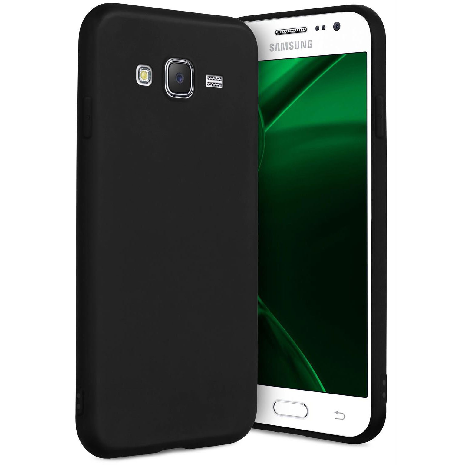 ONEFLOW Handyhülle für Samsung Galaxy J5 (2015) Hülle Dünn SlimShield Pro Schwarz 5 Zoll, Backcover TPU Case Handyhülle minimalistisch Schutzhülle Erhöhter Rand