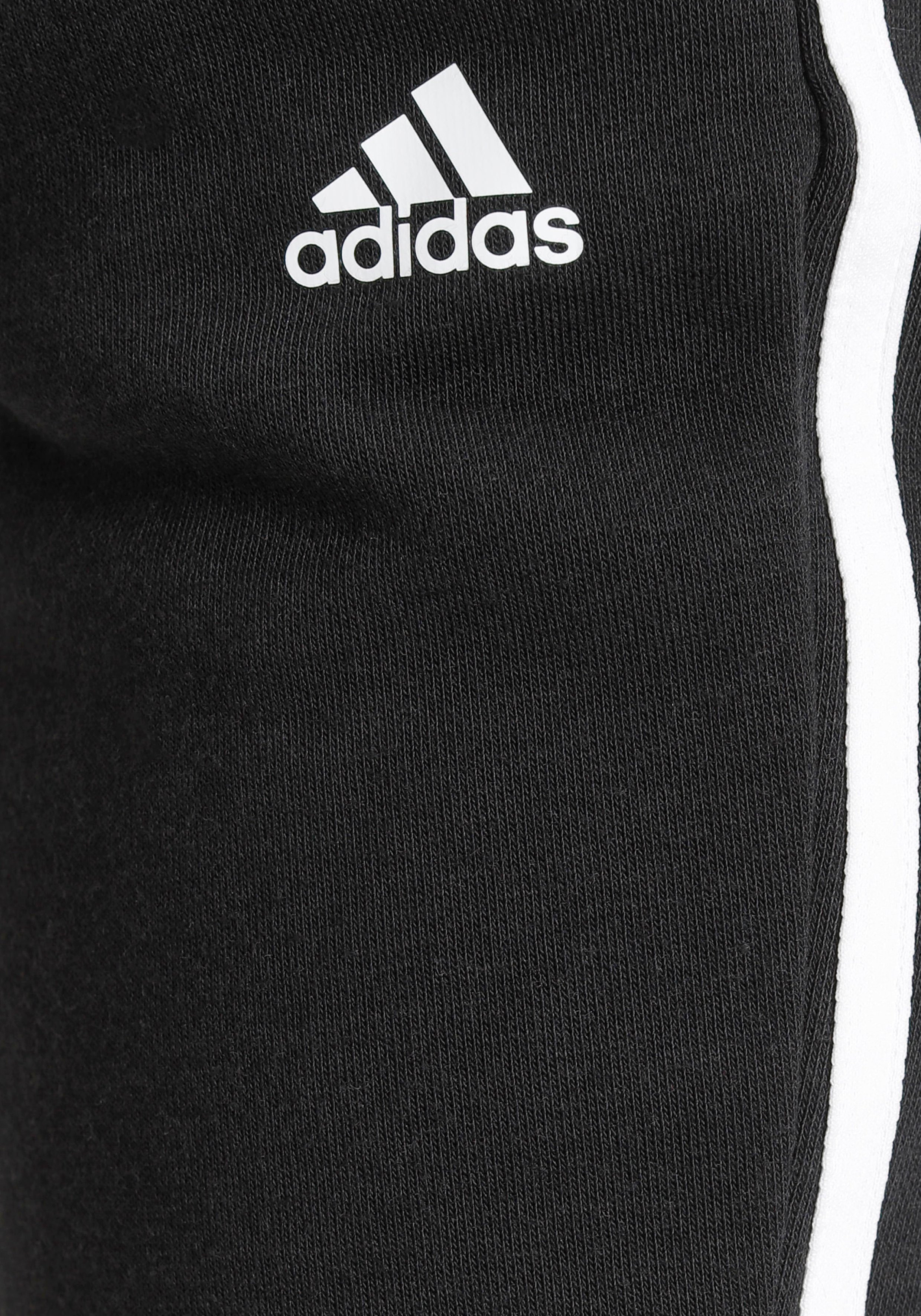HOSE (1-tlg) adidas Jogginghose ESSENTIALS BLACK/WHITE ADIDAS TERRY 3-STREIFEN FRENCH Sportswear