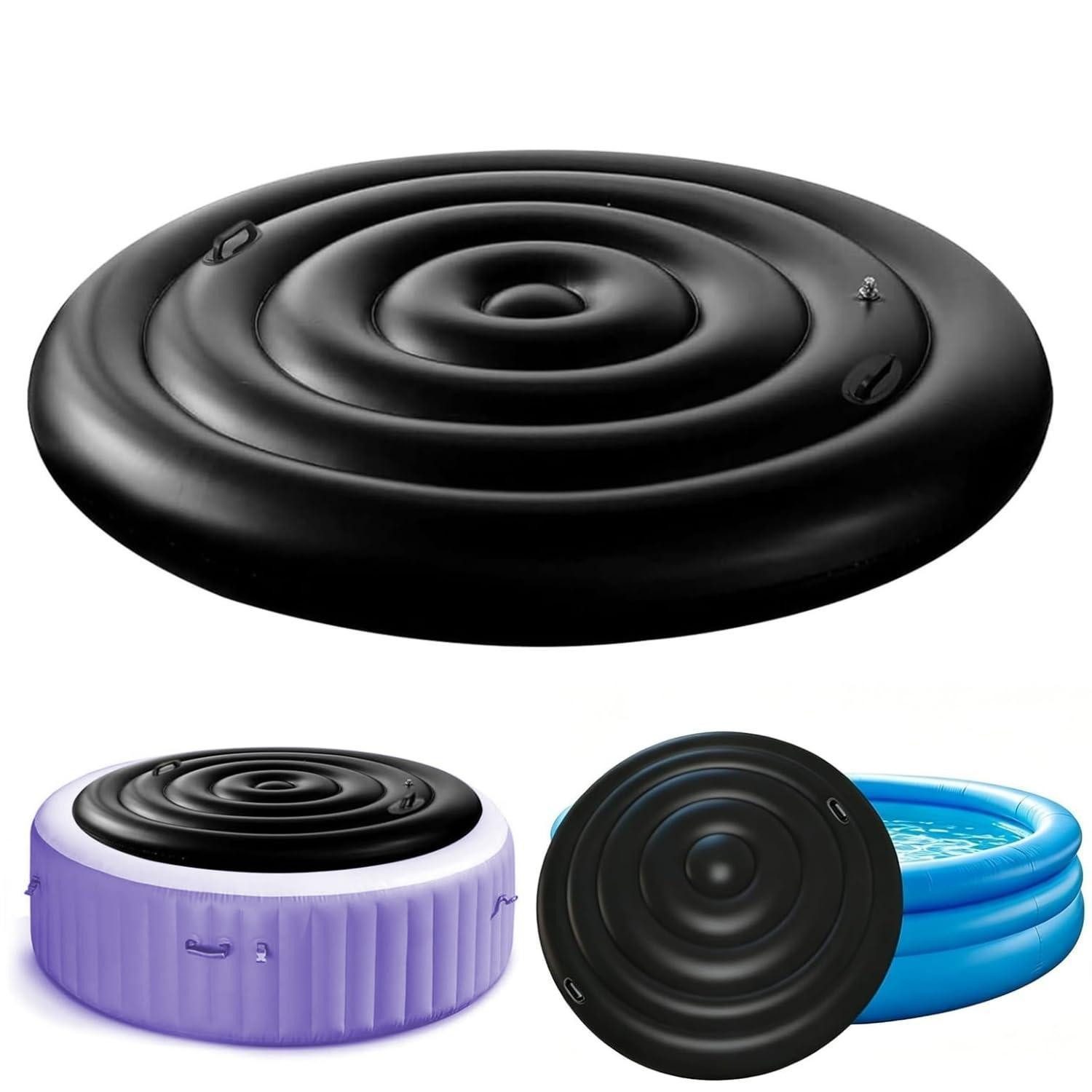 LuxusKollektion Pool-Abdeckplane Aufblasbare Whirlpoolabdeckung Schwarz 165cm rund (1-St)