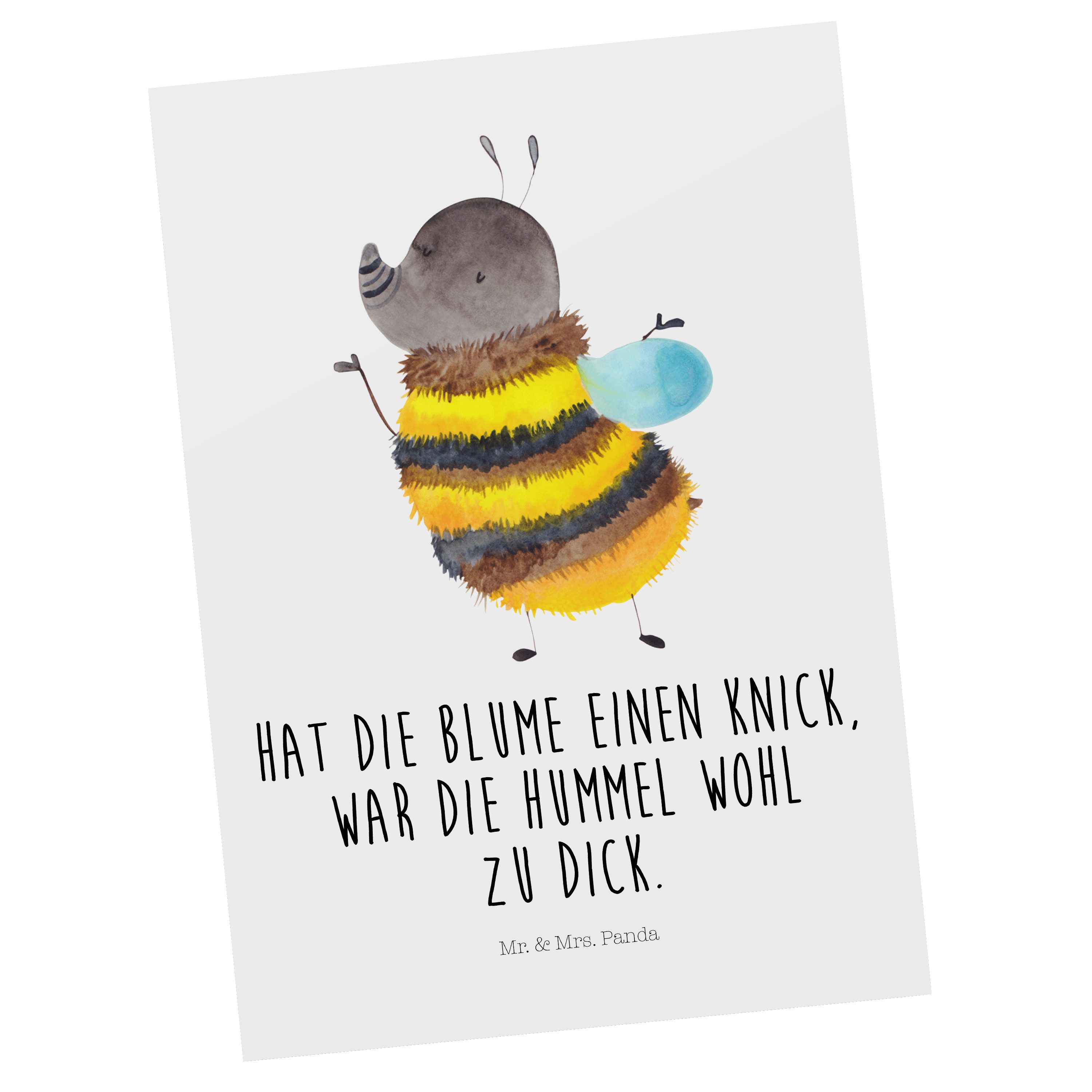 Mr. & Mrs. Panda Postkarte »Hummel flauschig Weiß Geschenkkarte
