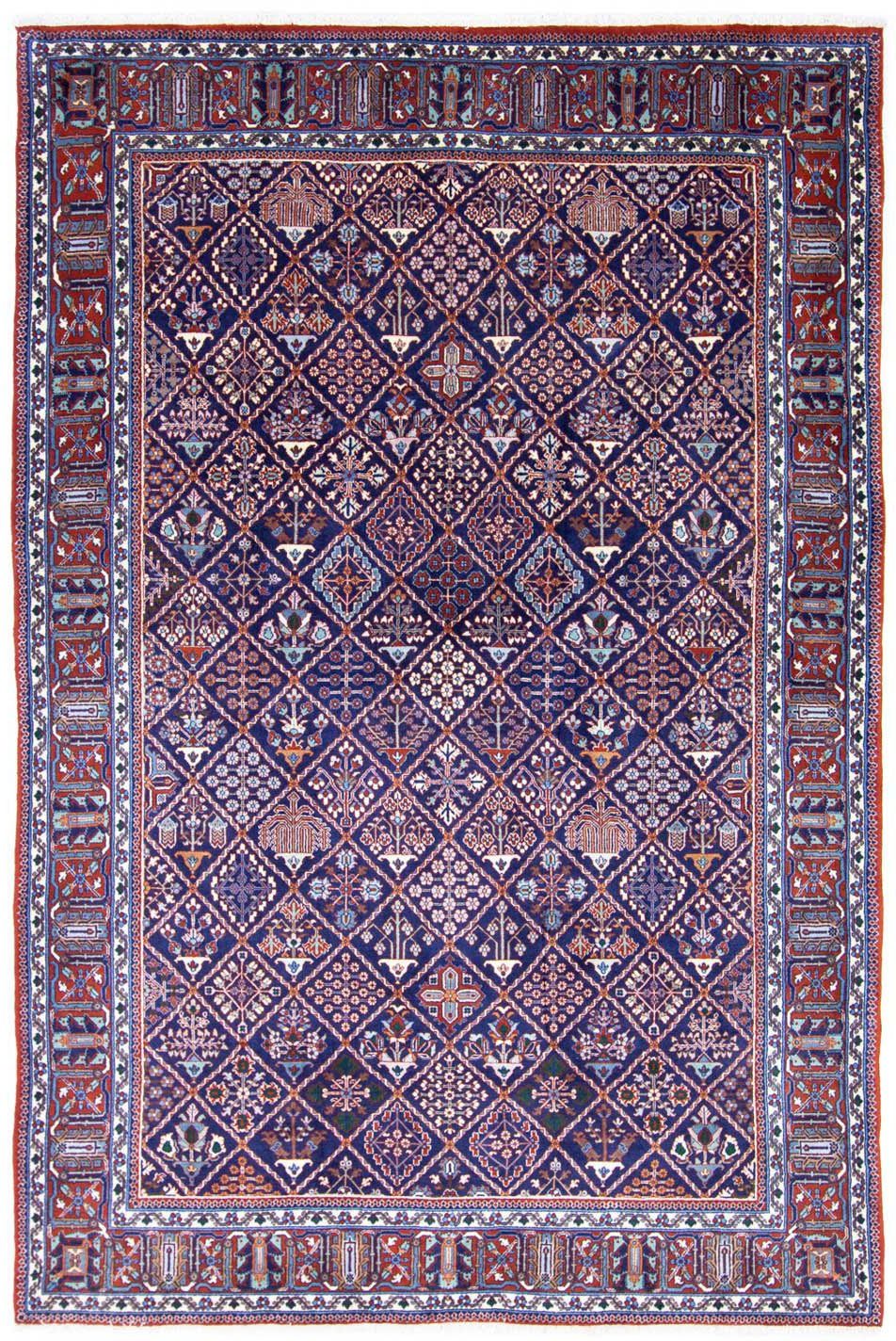 Wollteppich Meymeh Durchgemustert Blu 300 x 202 cm, morgenland, rechteckig, Höhe: 10 mm, Unikat mit Zertifikat