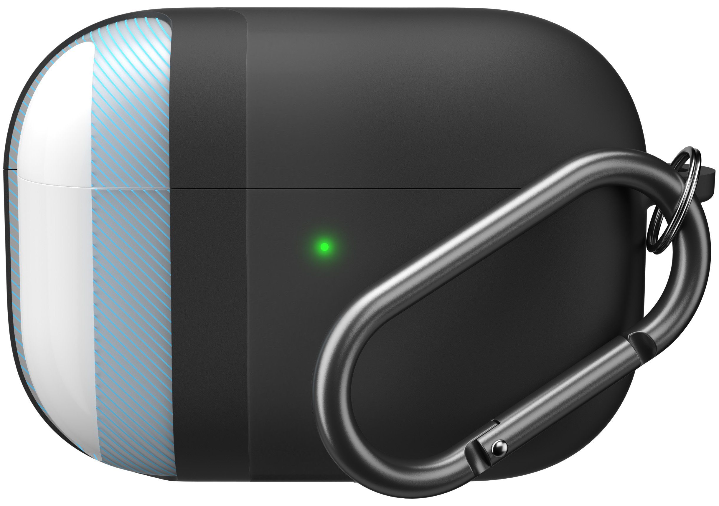 KeyBudz Kopfhörer-Schutzhülle Hybrid Shell Schutzhülle für AirPods Pro mit Karabinerhaken, stoßfest, kratzfest