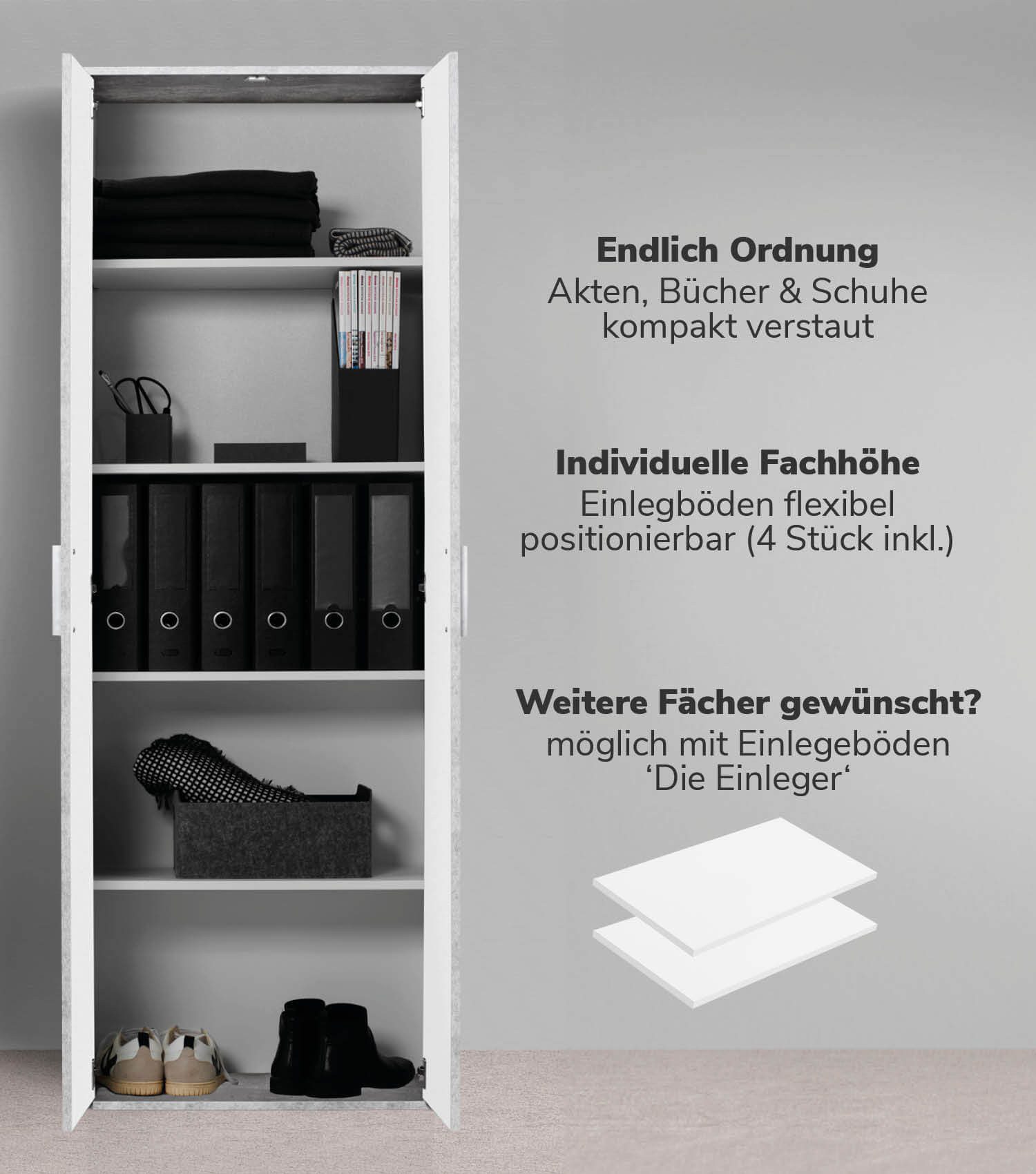 mokebo Schrank in Grau Der Lange Mehrzweckschrank Allzweckschrank oder Aufb günstig online kaufen
