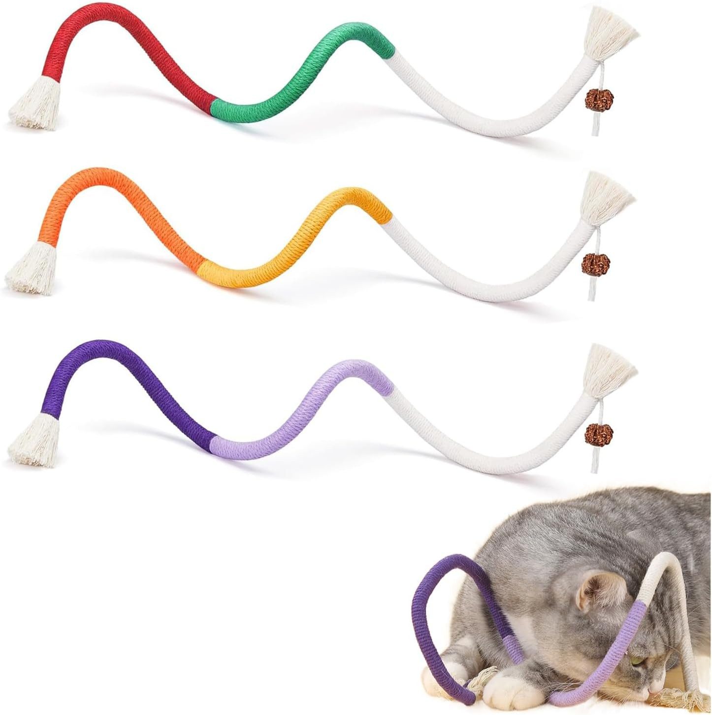 FELIXLEO Tierkuscheltier 3er Set Kauspielzeug für Katzen Dental Spielwaren für Kätzchen, (1-tlg)