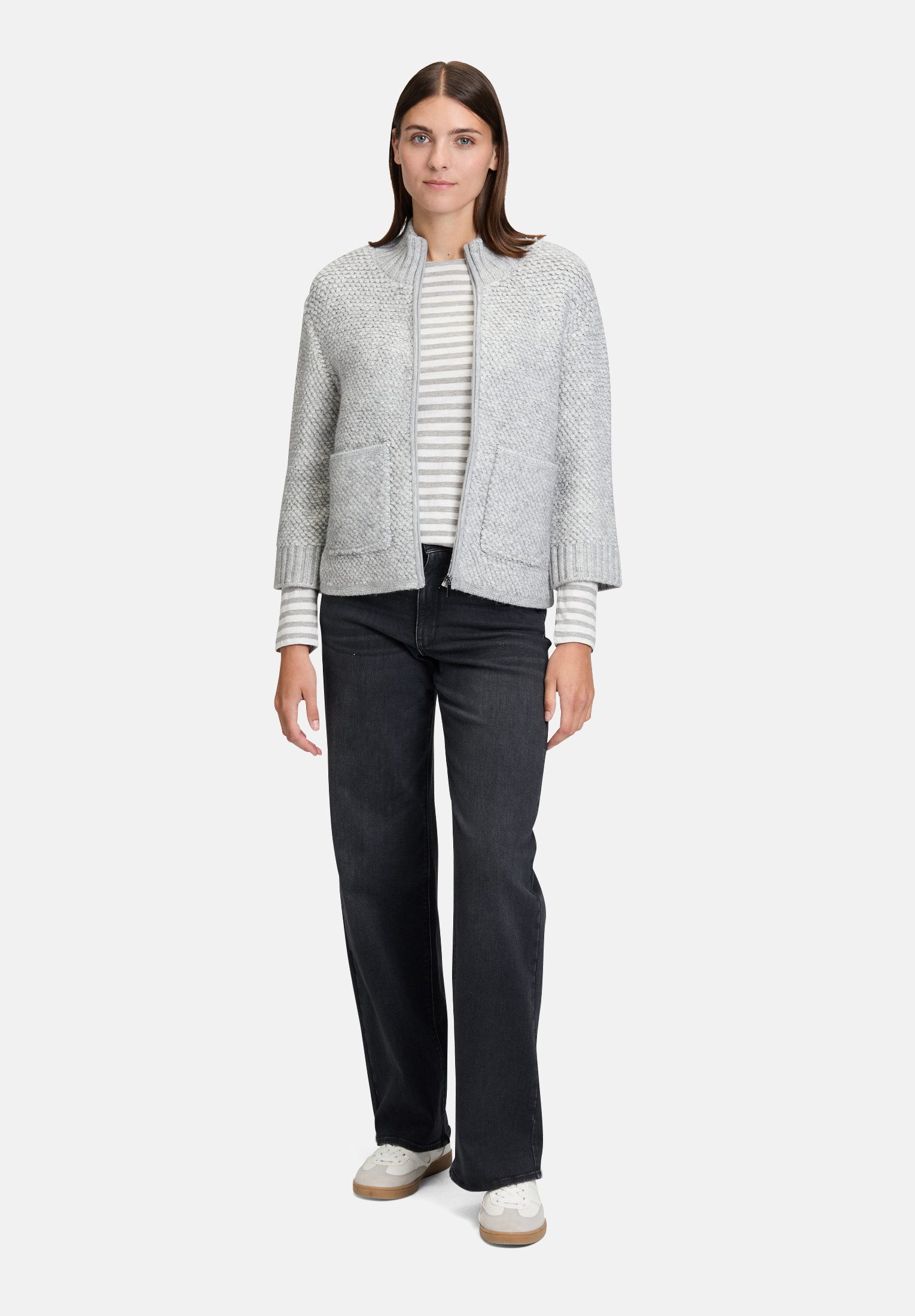 Betty&Co Strickjacke Damen mit Reißverschluss (1-tlg)